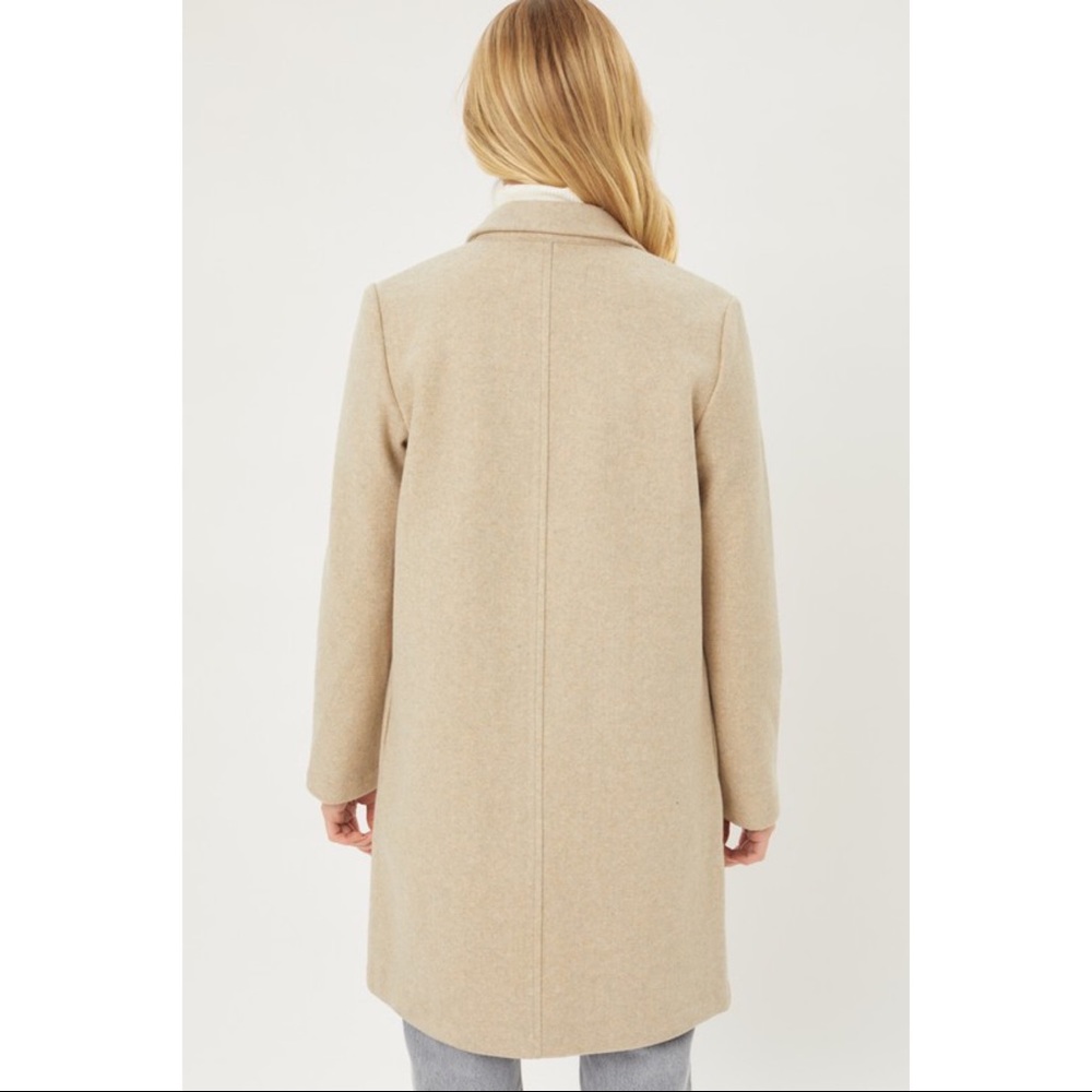 Oatmeal Long Line Coat - Picture 3 of 4